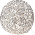 S&H 88954 LED-3D-Kugel Ø 300mm IP44 3,6W warmweiß Edelstahlgeflecht silber