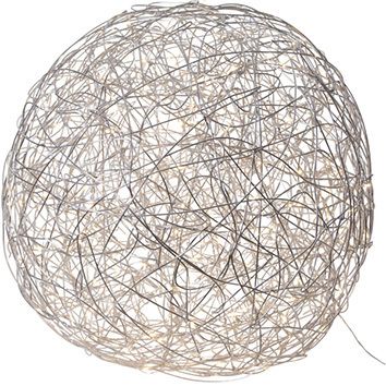 S&H 88957 LED-3D-Kugel Ø 770mm IP44 6W warmweiß Edelstahlgeflecht silber