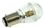 S&H 34700 LED Kugelform 25x51mm klar dimmbar BA15d 10-30VDC 10-18VAC 0,7W