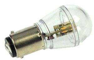 S&H 34700 LED Kugelform 25x51mm klar dimmbar BA15d 10-30VDC 10-18VAC 0,7W