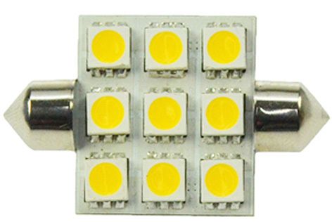 S&H 34697 LED-Soffitte 9SMD Ø24mmx37mm S8,5 10-30VDC 10-18VAC 2W 3000K dimmbar