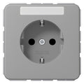 Jung CD1520BFKINAGR SCHUKO Steckdose Schriftf. erh.Ber.schutz bruchs. grau