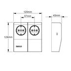 Kleinhuis 886.3.3 CENTRIC Doppel-SchuKo Steckdose 125x120x43mm ASA RAL9010/9010