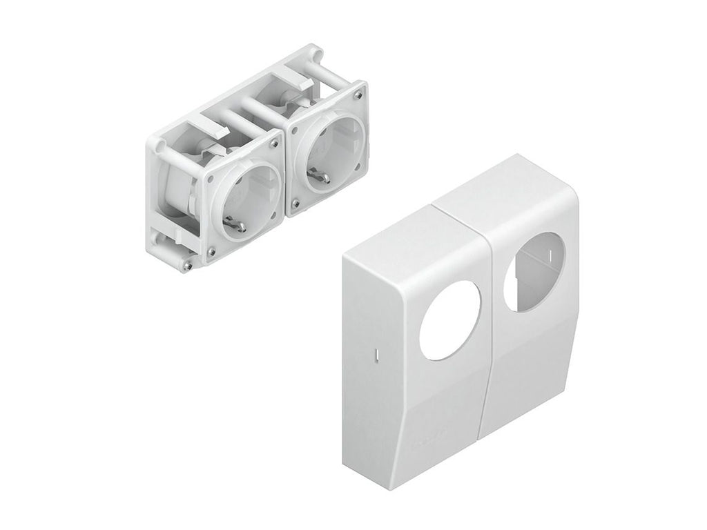 Kleinhuis 886.3.3 CENTRIC Doppel-SchuKo Steckdose 125x120x43mm ASA RAL9010/9010