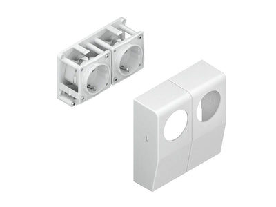 Kleinhuis 886.3.3 CENTRIC Doppel-SchuKo Steckdose 125x120x43mm ASA RAL9010/9010