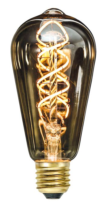 S&H 31290 LED-Rustika Filament Flex axial 64x140mm E27 4W/921 80Lm smoked
