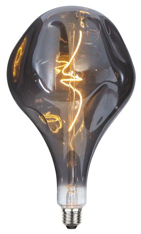 S&H 31263 LED Designkugel 280x165mm Rauchglas E27 220-240V 3,8W 55Lm 2100K