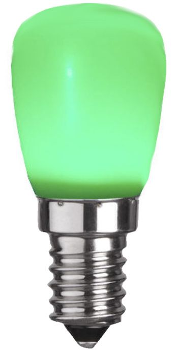 S&H 30881 LED Birnenform 27x59mm E14 230V 0,8W 13Lm grün