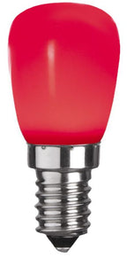S&H 30882 LED Birnenform 27x59mm E14 230V 0,8W 6Lm rot