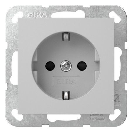 GIRA 4453015 SCHUKO-Steckdose m.Shutter System 55 Grau matt (lackiert)