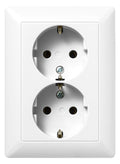 Jung AS5020NUWW SCHUKO Zweifach Steckd. o.Kralle f.60er Dose Serie AS/CD alpinw.