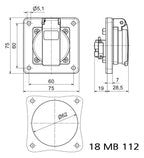 Bals 71106 Schuko-Anbausteckdose 16A 3p IP54 grau ortsfest