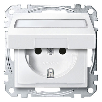 Mert MEG 2312-0419 SCHUKO-Steckdose BRS Klappd.+Schriftf. StK polarweiß Sys.M