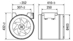 Maico EDR 40 Diagonal-Ventilator 3440m3/h DN400 0080.0660