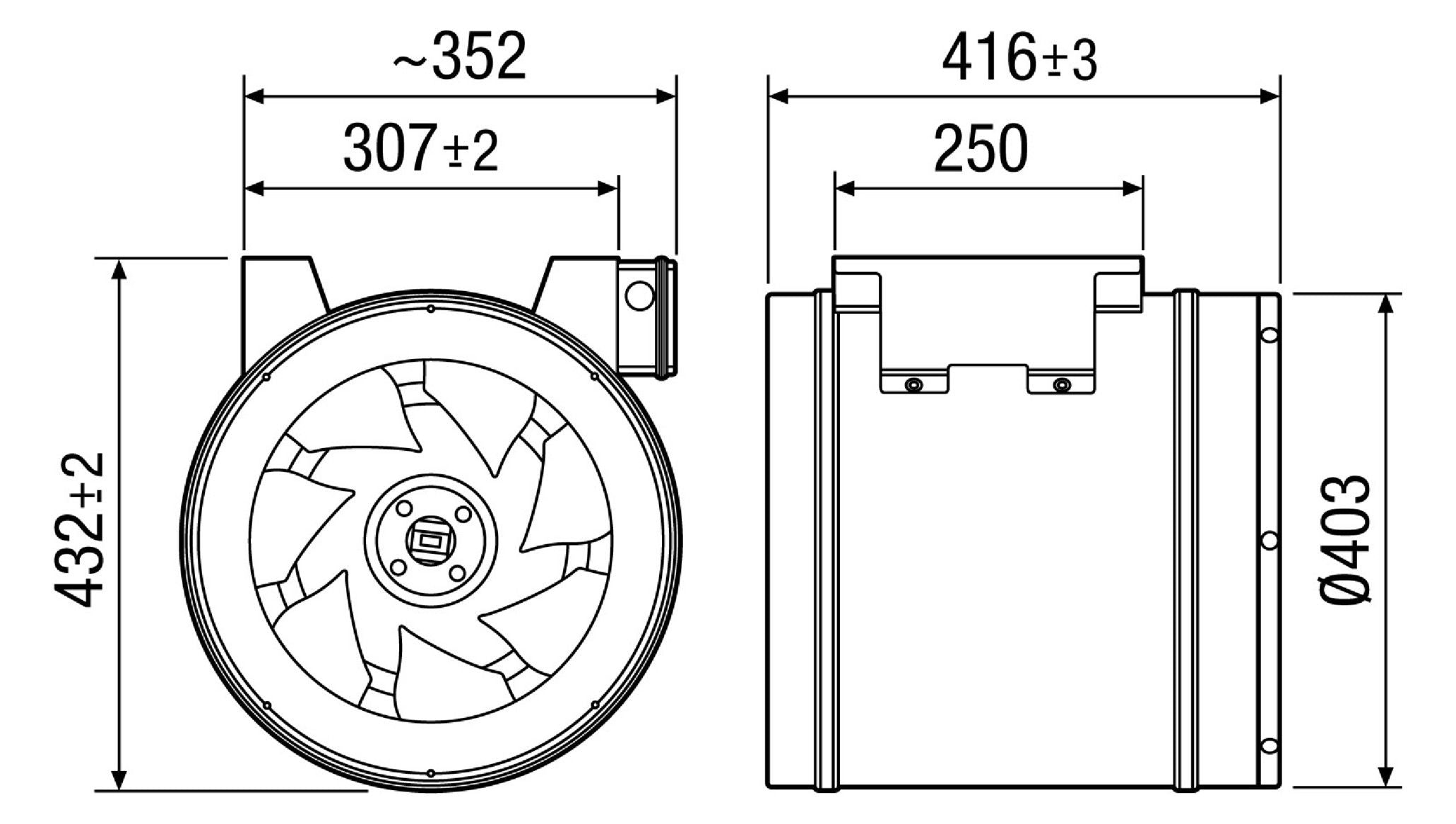 Maico EDR 40 Diagonal-Ventilator 3440m3/h DN400 0080.0660