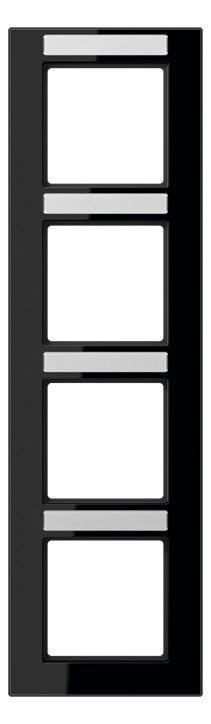 Jung AC584BFNASW Rahmen 4fach Schriftf. senkrecht Serie A creation schwarz