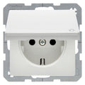 Berker 47516079 Steckdose SCHUKO+Klappd. u.erh.BS Q.1/Q.3 polarweiß samt