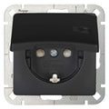 Kopp 920850000 HK05 Schuko Steckdose Klappd.erh.Ber.schutz schwarz matt