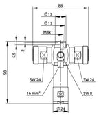 TEGA 100024582 7-16 Überspannungs- ableiter (f-f) 380-512MHz 50Ohm
