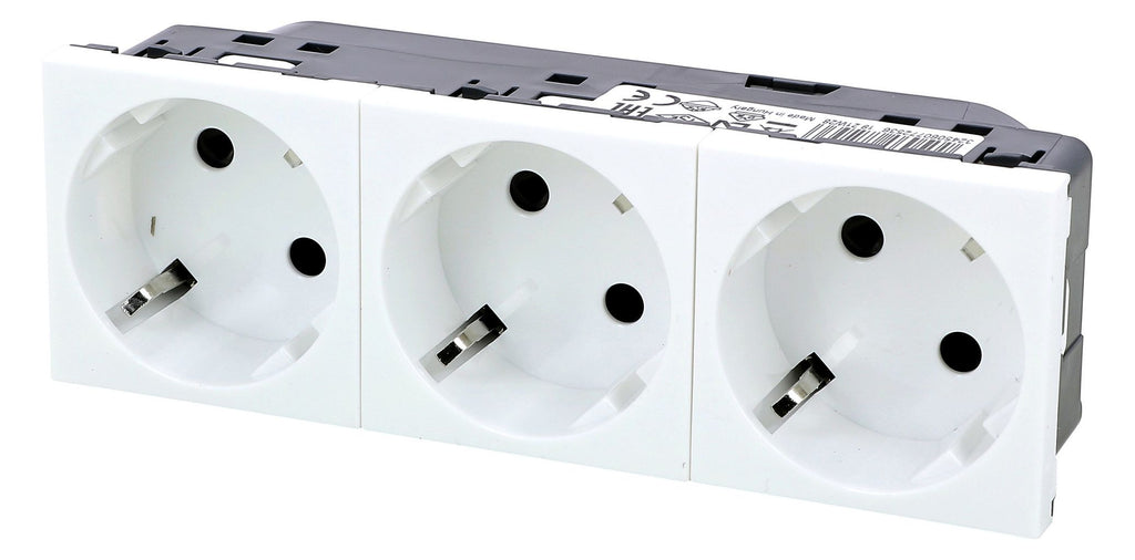 Legrand 077253 Schuko Steckdose 45° 3-fach 6-modulig Mosaic weiß