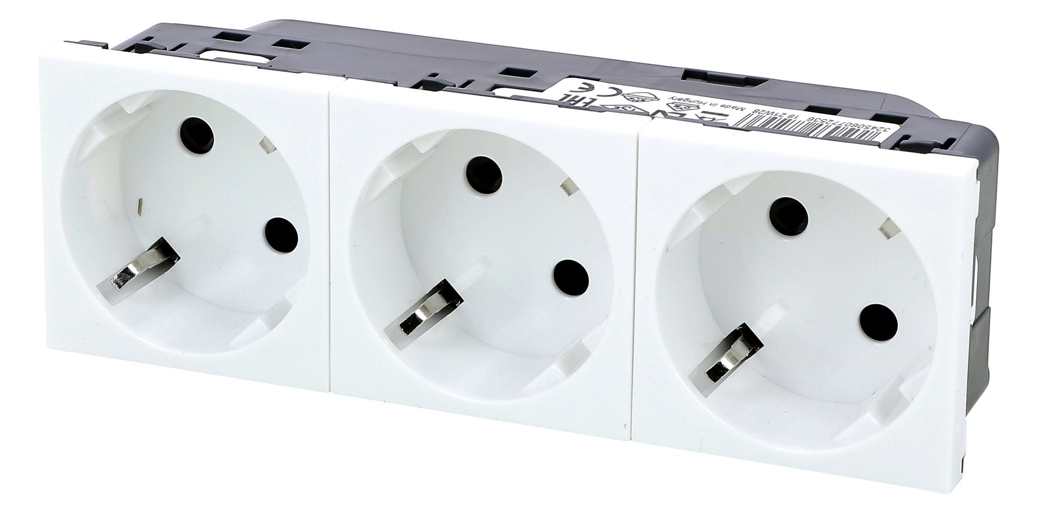 Legrand 077253 Schuko Steckdose 45° 3-fach 6-modulig Mosaic weiß