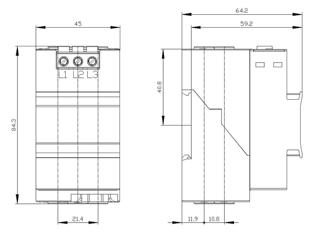 Siemens 3UF7111-1AA01-0 Strom-/Spannungs modul V2 3-40A 45mm Durchsteckw.