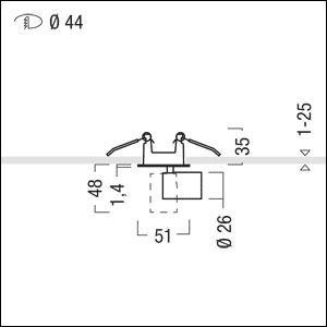 Zumtobel SUP2 S R44 LED350-930 FL 350MA WH WH LED Decken-Einbauleuchte 60817613