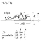 Zumtobel P-INF Q190L LED2500-930 LDO SM TL LED Decken-Einbauleuchte 60818284