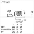 Zumtobel P-INF Q100WW LED1300-930 LDO AL TL LED Decken-Einbauleuchte 60818020