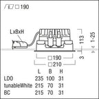 Zumtobel P-INF Q190H LED2500-940 LDO WH WH LED Decken-Einbauleuchte 60818281