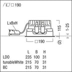 Zumtobel P-INF Q190H LED2500-930 LDO FAL TL LED Decken-Einbauleuchte 60818290