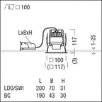 Zumtobel P-INF Q100H LED750-940 LDO WH WH LED Decken-Einbauleuchte 60817907