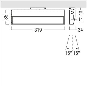 Zumtobel SUP2 M WW LED600-940 LDO 3CD WH LED-Wandfluter 60715014