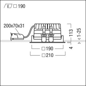 Zumtobel PANOS EVO Q190H 15W LED840 SWI WH WH LED Einbauleuchte 60815933