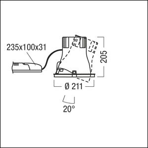 Zumtobel CAR EVO L LED7300-940 LDO FL WH LED-Decken-Einbauleuchte 60817751