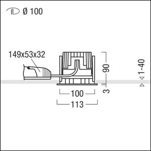 Zumtobel PANOS INF R100L 15W LED940 LDO FL-BK WH LED Decken-EBleuchte 60816788