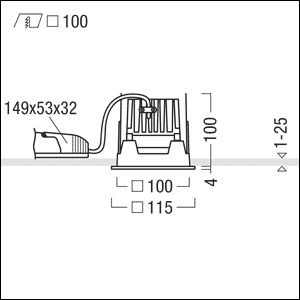 Zumtobel PANOS INF Q100L 15W LED940 LDO VFL-BK WH LED Decken-EBleuchte 60816825