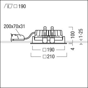 Zumtobel PANOS EVO Q190L 19W LED840 SWI SM WH LED Einbauleuchte 60815940