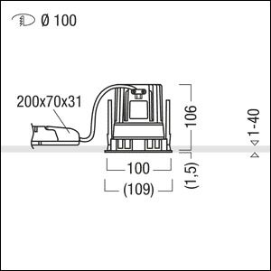 Zumtobel PANOS INF R100V 22W LED940 LDO FL-GD TL LED Decken-EBleuchte 60817252
