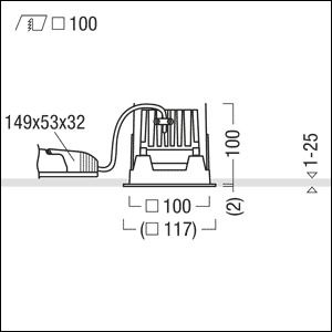 Zumtobel PANOS INF Q100L 15W LED940 LDO VFL-BK TL LED Decken-EBleuchte 60816831