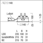 Zumtobel P-INF Q140L LED1000-930 LDO SM TL LED Decken-Einbauleuchte 60818188