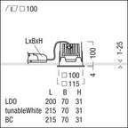 Zumtobel P-INF Q100WW LED1000-940 LDO AL WH LED Decken-Einbauleuchte 60818012