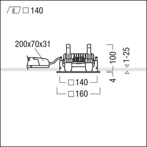 Zumtobel PANOS EVO Q140L 9W LED830 LDO WH WH LED Einbauleuchte 60816077