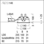 Zumtobel P-INF Q140L LED1000-940 LDO AL WH LED Decken-Einbauleuchte 60818175