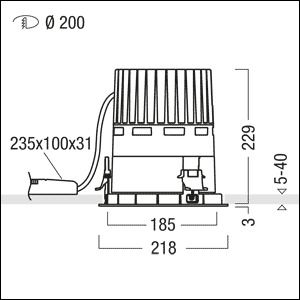Zumtobel PANOS INF R200 62W LED940 LDO SP-FAL WH LED Decken-EBleuchte 60816731