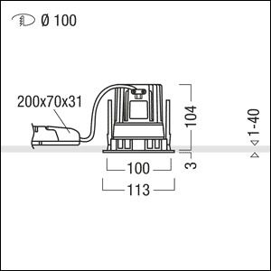 Zumtobel PANOS INF R100V 15W LED930 LDO SP-GD WH LED Decken-EBleuchte 60817536