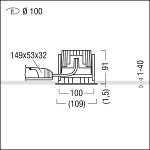 Zumtobel PANOS INF R100L 15W LED930 LDO SP-BK TL LED Decken-EBleuchte 60816781