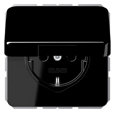 Jung CD1520BFKIKLSW SCHUKO-Steckdose m.Klappdeckel KI schwarz