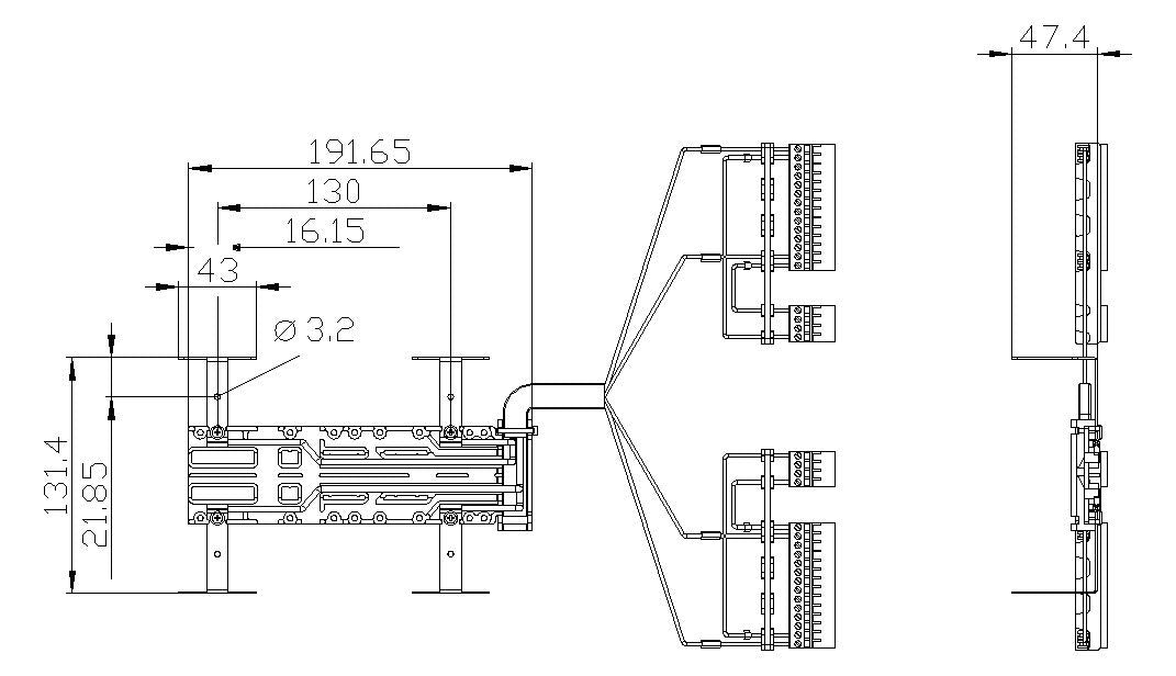 Siemens 3KC9834-3 f.3KC8 Spannungs- versorgungskabel oberseitig 2p f.630A