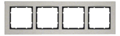 Berker 10243606 Rahmen 4fach waagerecht B.7 Edelstahl/anthrazit